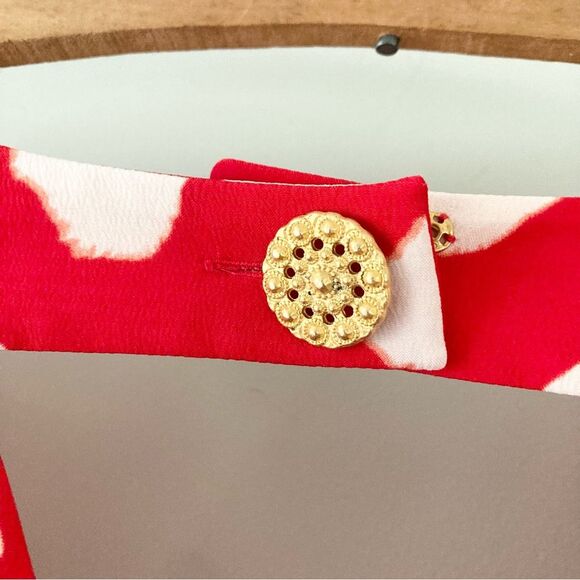 Leifsdottir‎ Size 4 Shibori Red Cold Shoulder Dress - Picture 6 of 7